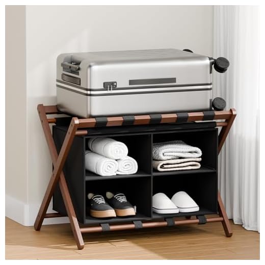 How to use a luggage rack in a hotel Heavy-Duty Bamboo Suitcase Stand