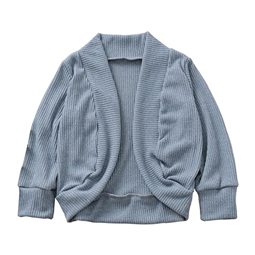 Toddler Girls Knitted Sweater Long Sleeve Warm Cardigan Open Front Coats Kids Fall Solid Color Long Jacket