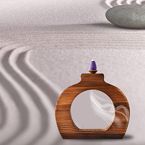 Backflow Incense Burner Waterfall For Incense Cones, Wooden Incense Holder With 25 Free Incense Cones For Yoga Meditation And Home Decor #TOP4