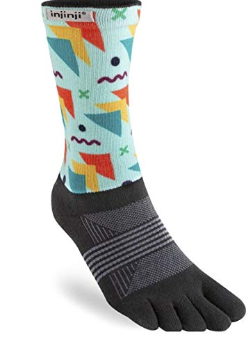 Injinji Women's Trail Mid-Weight Crew Spectrum Legend XS/S (35-40), calcetín de entrenamiento para los dedos separados
