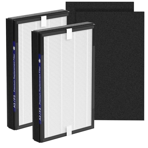 Image of 2 Packs A2 F2 Replacement Filters Compatible with 3M Filtrete Room Air Purifi-er Models FAP-C02-A2 FAP-C03-A2 FAP-T03-A2 FAP-C02WA-G2 FAP-C03BA-G2 FAP-T03BA-G2 FAP-SC02N FAP-SC02W