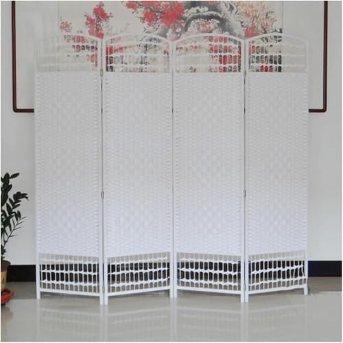Paravent rotin tissé pliable double face sur pied extérieur balcon intérieur