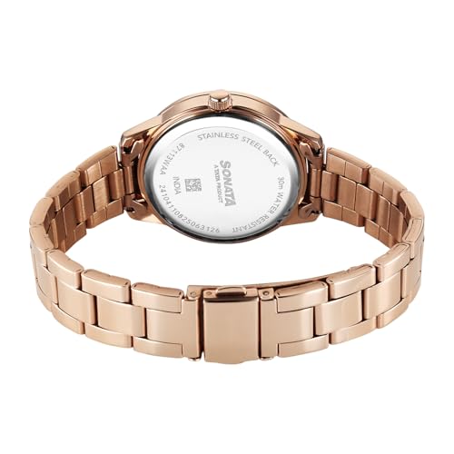 Image of Sonata Festive 2.0 Quartz Brown Round Dial Women's Watch | Stainless Steel Strap Material | Watches for Women Analog - 87113WM02