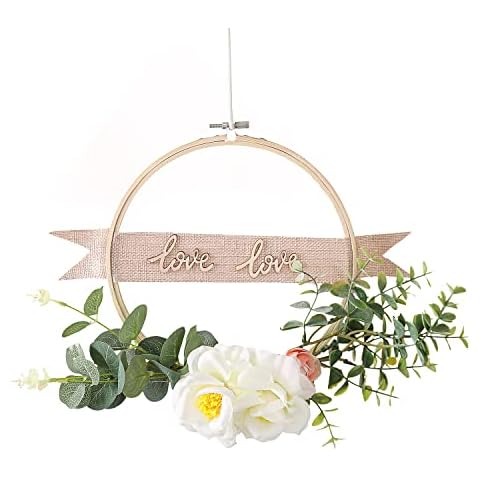 Spring Wreaths for Front Door 10.2 Inch Spring Summer Artificial Leaf Wreath for Home Farmhouse Porch Indoor Outdoor Decor Wreaths Cover