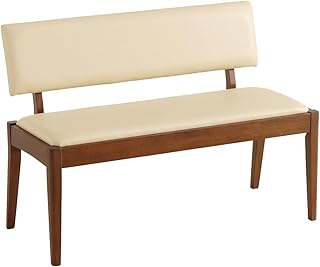 貞苅椅子製作所 ベンチ 2人掛け 105cm 背もたれ コンパクト ダイニング リビング 木製 天然木 おしゃれ シンプル Arie (ダークブラウン)