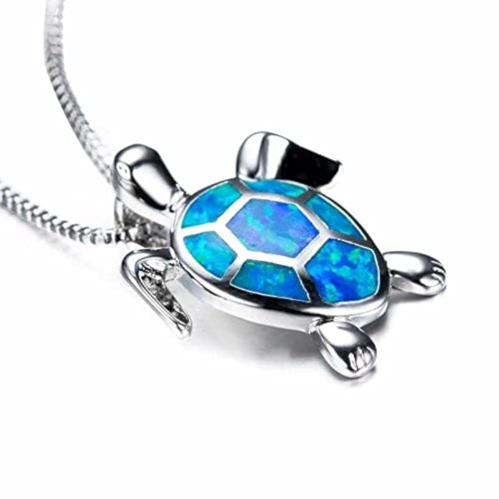 Silver Opal Turtle Jewelry Set