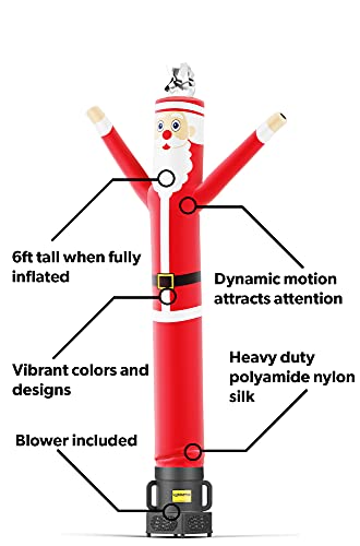 Lookourway Air Dancers Inflatable Tube Man Set - 7Ft Tall Wacky Waving Inflatable Dancing Tube Guy With Weather Resistant Blower - Christmas Holiday Promotion - Santa Claus #TOP2