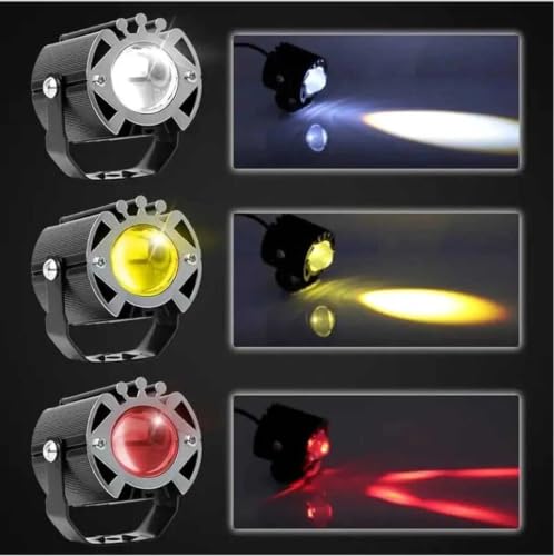 Image of SSLG SG16 LED Auxiliary Fog Light, 25W 2500LM, 3 Colour Modes, DC 9-85V Waterproof, for Motorcycle, Car & Electric Vehicles