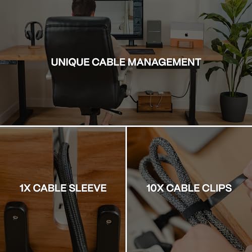 image for COREMINDED Extra Large Cable Management Box, Wood Cord Hider Box & Org
