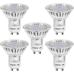 Lepro Bombillas LED GU10, blanco cálido de 2700 K, equivalente a foco halógeno de 35 W, bombillas GU10 de ahorro de energía de 3 W, 250 lm, ángulo de haz de 100°, no regulable, CA 220-240 V,