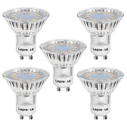 Lepro Bombillas LED GU10, blanco cálido de 2700 K, equivalente a foco halógeno de 35 W, bombillas GU10 de ahorro de energía de 3 W, 250 lm, ángulo de haz de 100°, no regulable, CA 220-240 V,