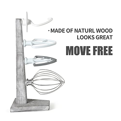 Homko Wooden Stand Mixer Attachment Holders, Kitchen Accessory Organizer For Dough Hook, Replacement Part 4 Pack Accessory Holder Organizer, Storage Tools For Space-Saving, Grey #TOP3