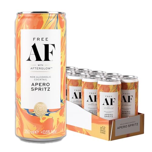 FREE AF Canned Alcohol Free Cocktail - Non-Alcoholic Aperitif – Alcohol-Free Sparkling Botanical Spritz – Ready to Drink 12 x 250ml APEROL SPRITZ flavour