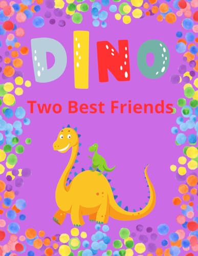 DINO Two Best Friends: Wide Ruled Notebook With A Purple Cool Dinosaur Cover For Kids, Teens,And Students,Cute Journal Perfect Gift For Dinosaur Lovers