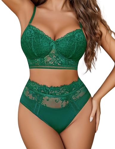 Image of Avidlove Lingerie Sets for Women Bra and High Waist Panty Set 2 Piece Lace Babydoll Outfits S-XXL