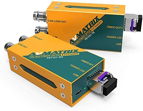 AVMATRIX FE1121 20km 3G-SDI Fiber Optic Extender 1080P Full HD Video Fiber Optical Transceiver,Local SDI Loop Out and Dual SDI outputs and Supports 3G/HD/SD SDI Signals (FE1121)