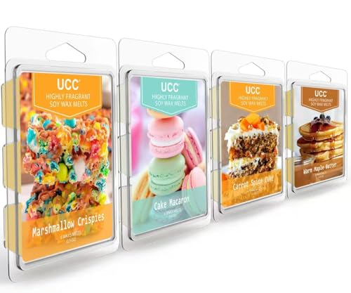 Image of UCC Wax Melts, Fall Soy Wax Cubes Strong Scent Long Lasting Premium Scented Mix Melts Tarts,- 4 Pack