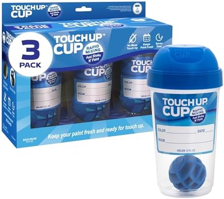 Touch Up Cup Empty Plastic Paint Storage Containers with Lids for Residual Paint Touch-Up by Shark Tank Products, 13 oz, Pack of 3