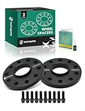 YHTAUTO 5x130mm Hubcentric Wheel Spacers 15mm Fits Audi, Porsche, Volkswagen Models: Q7, Cayenne, 911, Touareg, Boxster, Forged Tire Spacers 15mm with M14x1.5 Studs 71.6mm Hub Bore 2PCS, Black