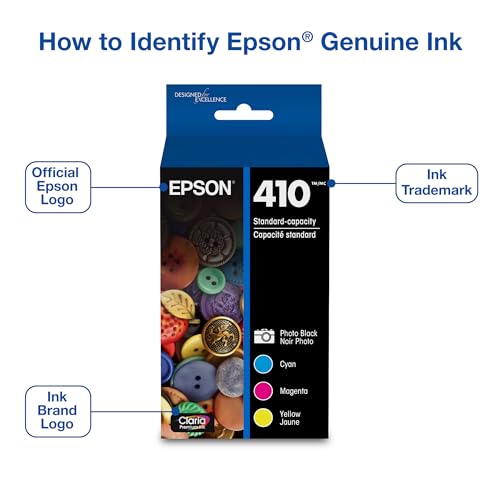 Image of EPSON 410 Claria Premium Ink Standard Capacity Photo Black & Color Combo Pack (T410520-S) Works with Expression XP-530, 630, 640, 7100, 830