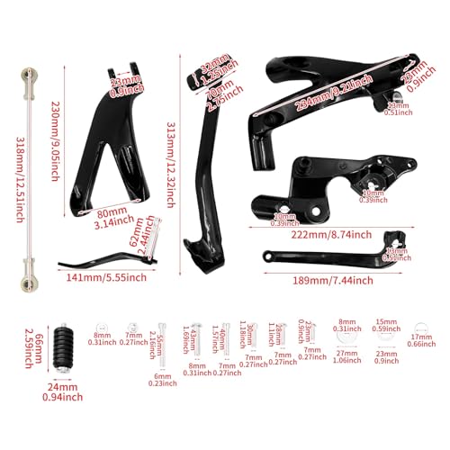 Commandes avancées en aluminium usiné pour Harley Softail Standard FXST - 3