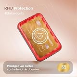 Ögon Inteligentne portfele - Aluminiowy portfel Quilted Button - Kobiety - Etui na karty blokujące RFID - Do 10 kart i banknotów - czerwony