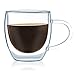Bistro Mug with Handle from JavaFly, Double Walled Thermo Glass Cup, Set of 2-4oz