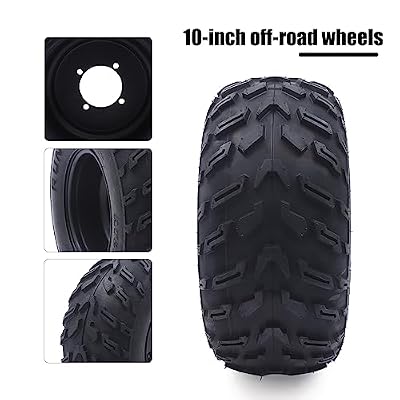 10 ATV Wheels Tire Rim, 22x10-10 Front/Rear Quad Tire Wheel Rim Iron&Rubber Tire with Rim Wheel One Tire Mounted on One Rim for ATVs And Go Karts As Front Or Rear Wheel