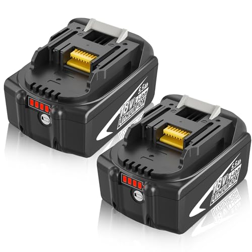 2X Repuesto de 18V 5,5Ah para Maki-TA Batería 18V para BL1845B BL1850B BL1845 BL1860 BL1840B BL1830B BL1840 BL1830 LXT-400 Herramientas eléctricas inalámbricas Goodexo(Todo Negro)