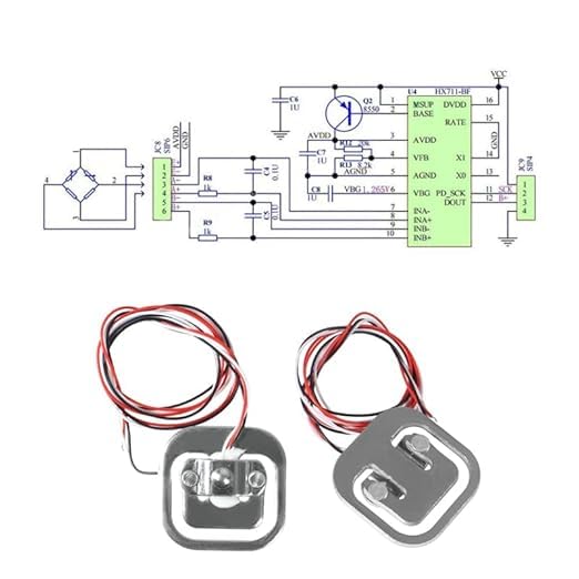 Produktbild von Aihasd 4er-Set Wägezellen 50kg + HX711 Verstärkermodul – Halbbrücken-DMS Für Arduino, 24-bit ADC, Für Waagenbau