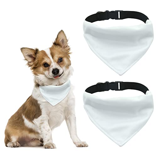 HACRAHO Hundehalstuch Mit Verstellbarer Schnalle, 2 PCS Hund Sublimation Doppelseitiges Leeres Hundehalstuch Mit D-Ring Verstellbares Hundehalstuch Mit Schnellverschluss-Schnalle, L