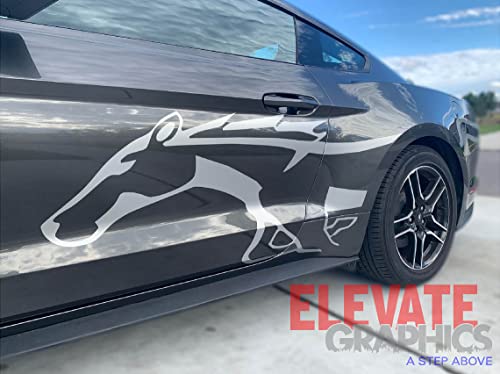 Elevate Graphics - Fits Ford Mustang Side Freedom Graphics Vinyl Auto Stripes 3M Decals And Stickers 2015-2022 #TOP2