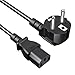 Kaltgerätekabel 2M PC Stromkabel Netzkabel Power Cable für Computer Monitor Bildschirm LG Vizio TV Epson Drucker Beamer ION Pathfinder Guitar Amp Sprecher IEC C13 Buchse Kaltgerätebuchse Schwarz
