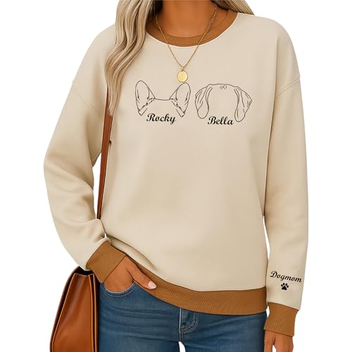 Custom Dog Sweatshirt – Personalized Dog Ears - Add Any Text – Pet Lover Gift - Dogs Mom Dad Shirt for Pets Owners - Custom Pet Sweatshirt for Him & Her2
