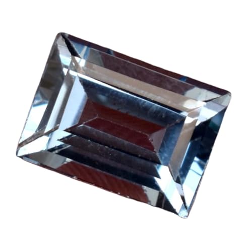 Topaze bleue naturelle émeraude 10,13 mm, gemme d'exception