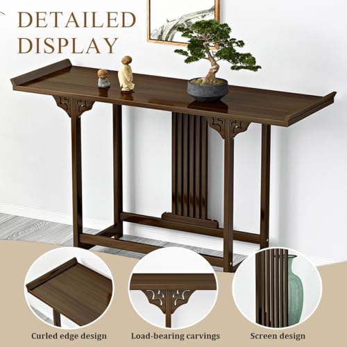 Table de Méditation Étroite 120cm pour Puja avec Surface d'Exposition Spacieuse - 8