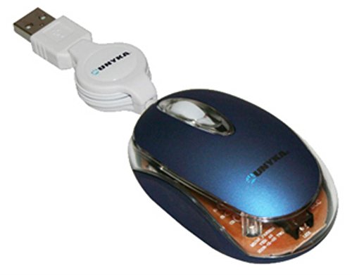 UNYKAch 20225 - Mini ratón (USB, Cable retráctil) Color Azul