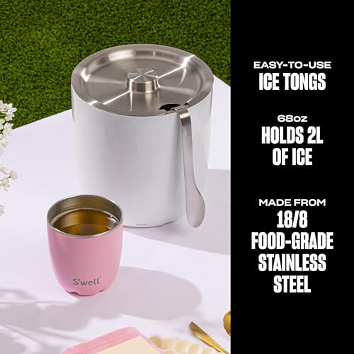 S'well Ice Bucket with Tongs, 68oz, Angel Food by S'well - Image 2