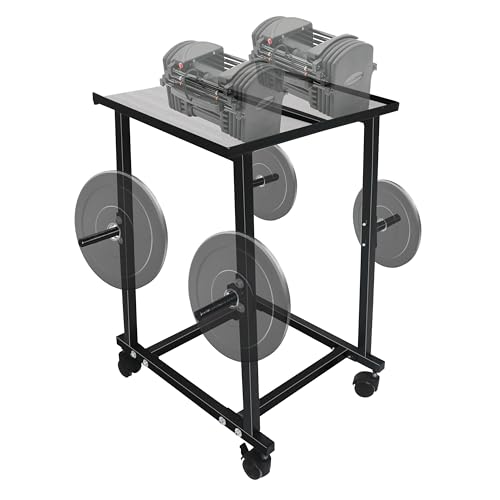 Dumbbell Stand & Weight Plate Tree – Steel Dumbbell Rack for 260 LB Capacity of Compact Dumbbell Rack – Adjustable Dumbbell Holder W/Plate Peg, Anti-Slip Base, Powder Coated – weight rack for gym home