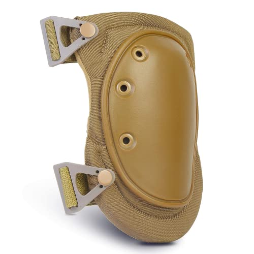 Leisontac Military Tactical Knee Protector Pads For Outdoor Gardening Hunting, Nylon Fabric, Flexible Cap, Military Iso Standard (Khaki, 1 Pair) #TOP1