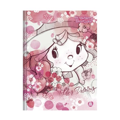 Caderno Brochura Moranguinho Colegial 160 Folhas Ilustradas Pautadas, Estilo Papel de Carta - Para E