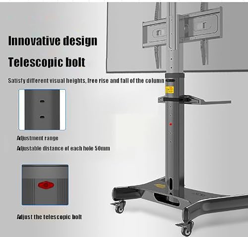 Soporte móvil para TV con ruedas y estante ajustable miniatura 2