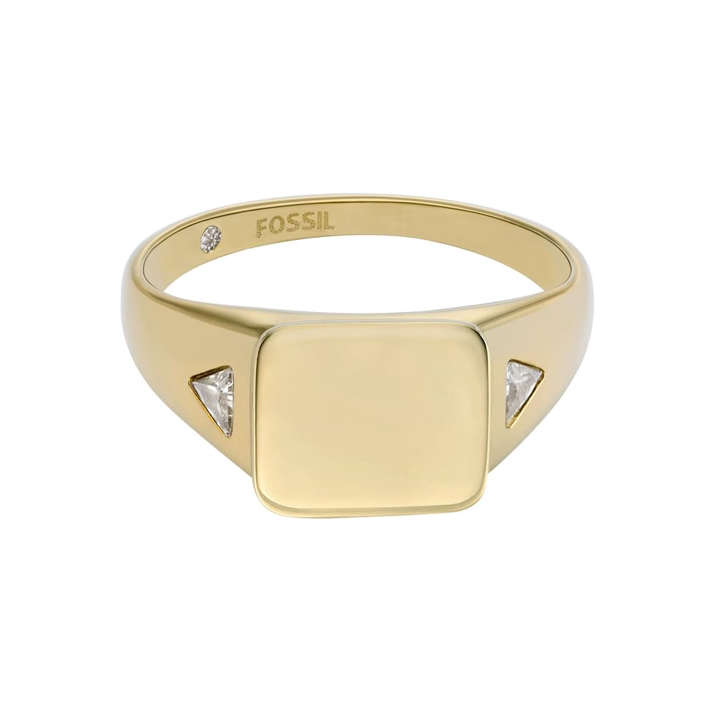 Fossil Ellis Damen-Ring Edelstahl Gold JF047917107, Edelstahl, Kein Edelstein