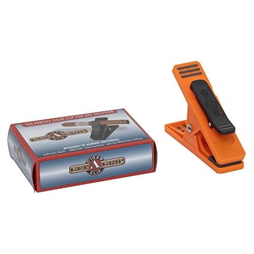 Get A Grip Cigar Clip Attaches Cigars to Golf Carts, Boats, RV's, BBQ Grills, Rubber Coated Grip, Orange - Image 3