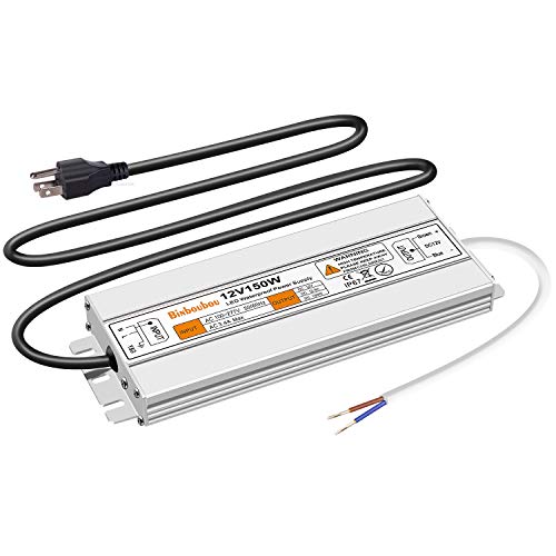 Image of LED Driver 150 Watts DC 12V Low Voltage Transformer, IP67 Waterproof Low Voltage Power Converter with 3-Prong US Plug for Any Indoor and Outdoor Led Lights, Computer Projects