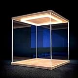 caja expositora transparente Vitrina De Acrílico Transparente Con Luz, Vitrina De Exhibición De 10, 15, 20, 25, 30, 35, 40 Y 50 Cm Para Figuras Coleccionables(60X15X15cm/23X6X6in)