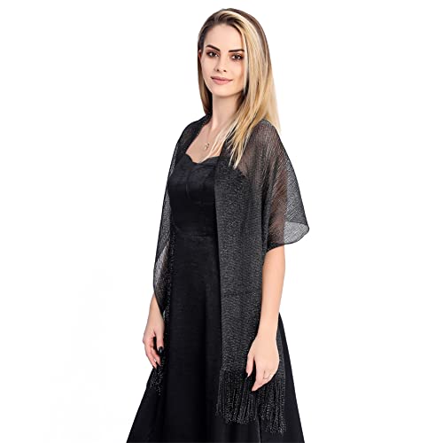 Women's Floral Scarf Tassels Shawl, Fringe Wraps for Wedding Evening Party Dresse(DDNPJ4)