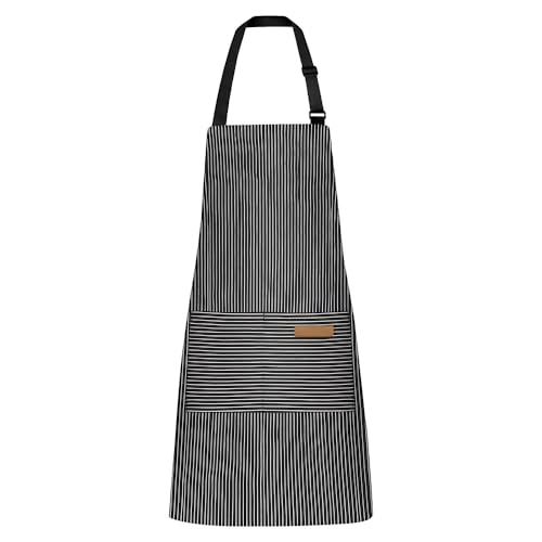 UMCHU 1 Pieza Delantal de chef de calidad, Chef Delantal, Grande Talla Delantales, para la cocina del hogar, restaurantes, cafeterías, repostería, jardinería y barbacoas