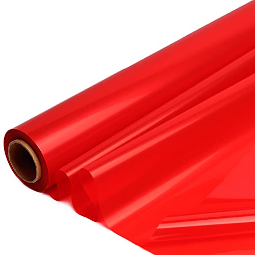 CMFYHM Red Cellophane Wrap Roll,Colorful Cello 34 In...