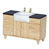 Dollhouse Mini Furniture Miniature Modern Basin Sink Unit Cabinet for Bathroom Decor Accessories, Mi